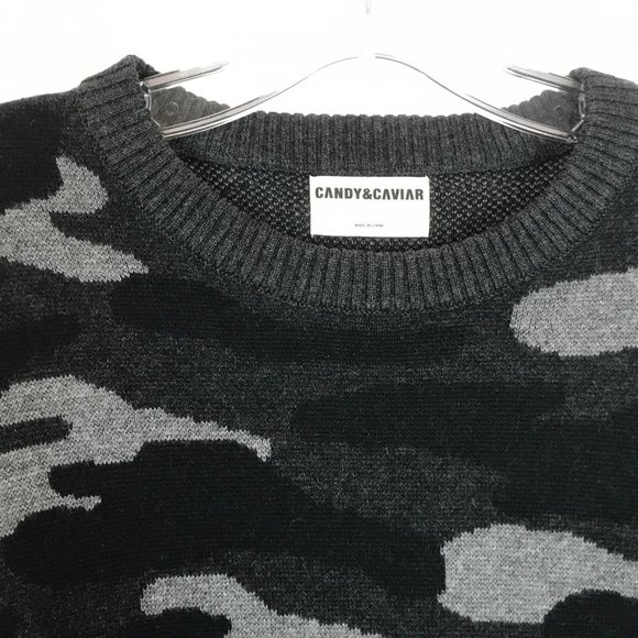 NWOT Medium Candy & Caviar Wool Camouflage Sweater - Picture 2 of 3